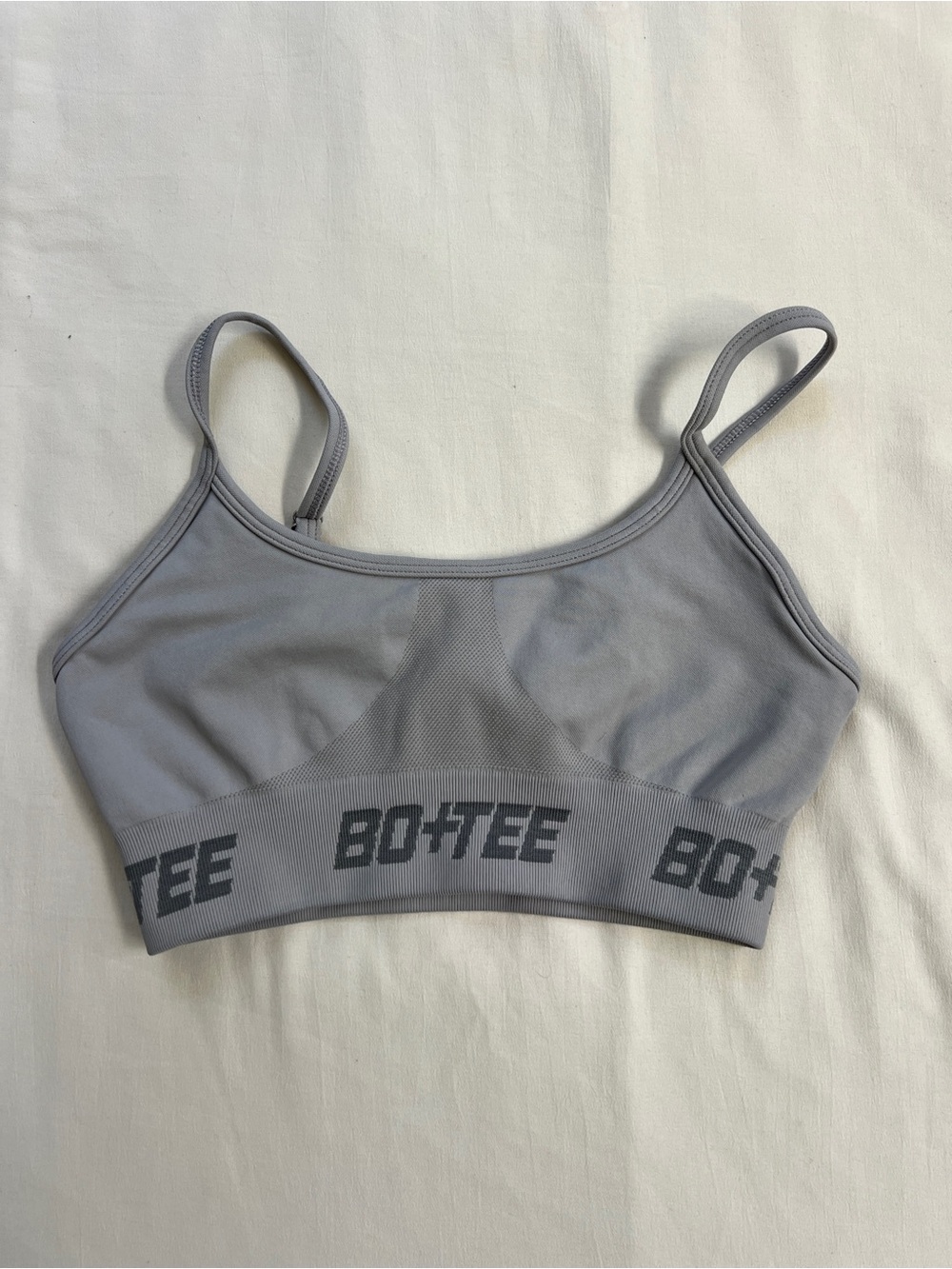 BO+TEE Light Gray Seamless Low-Impact Sports Bra